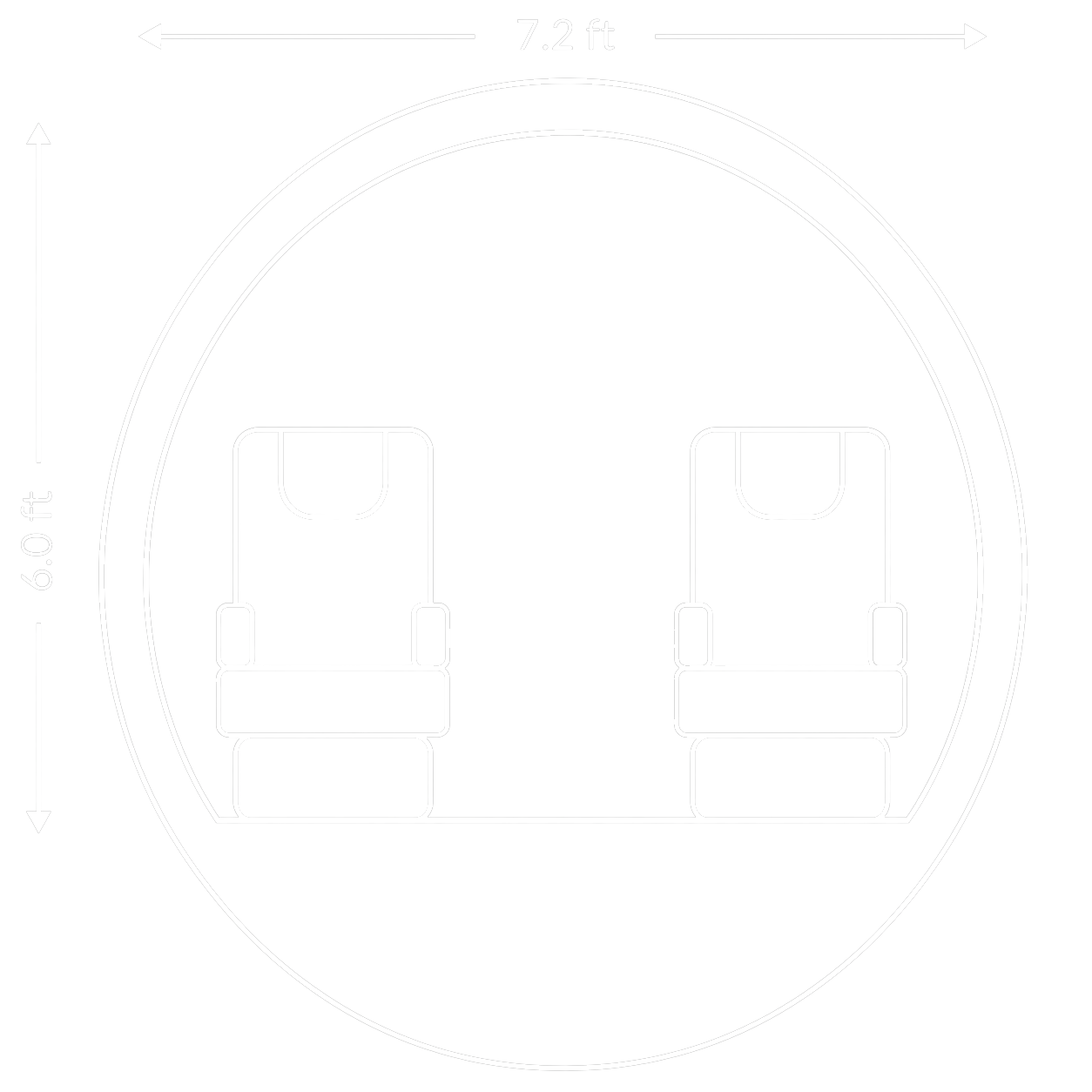 Cabin cross-section with dimensions
